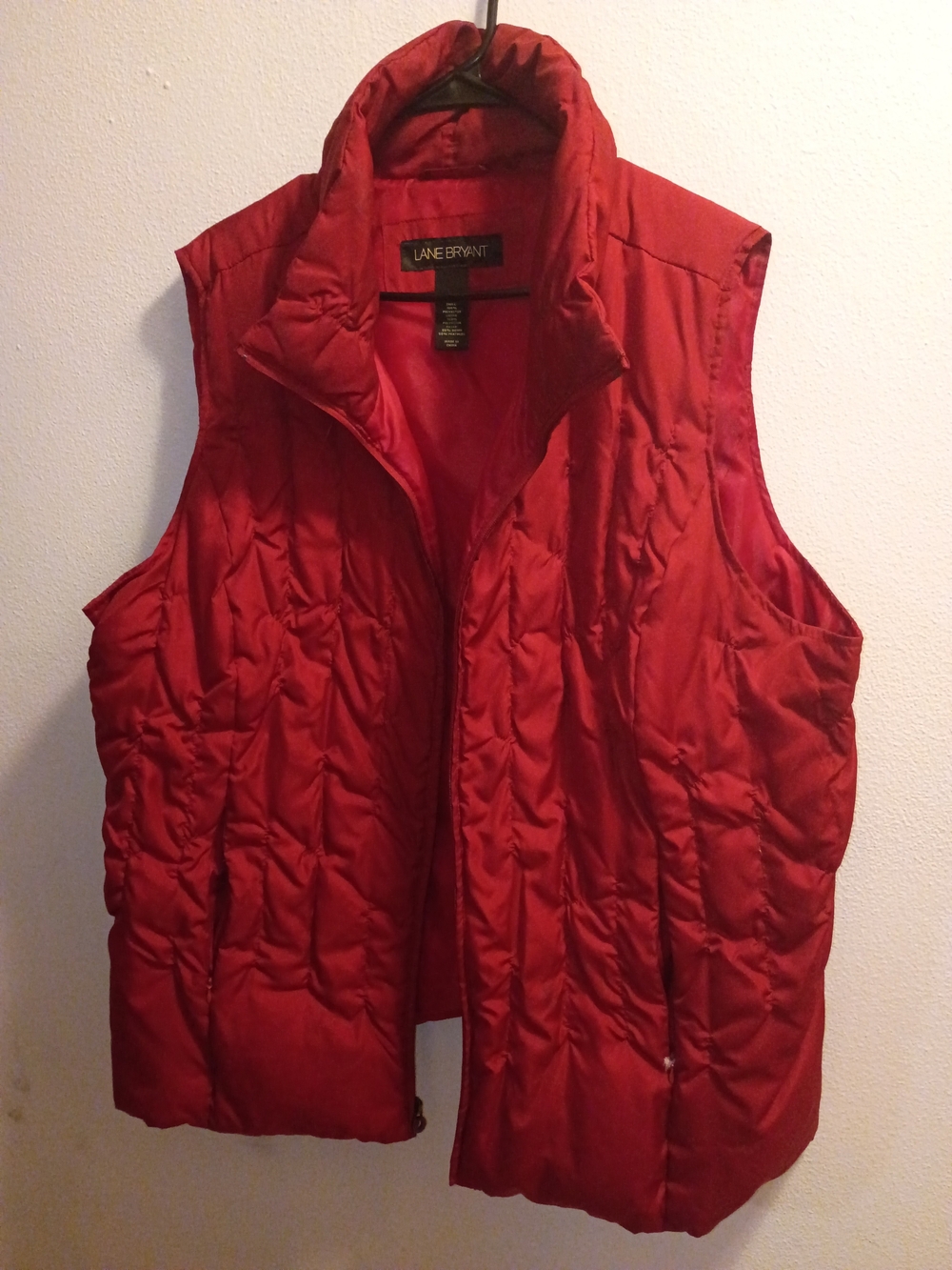 Lane Bryant Red Quilted Puffer Vest